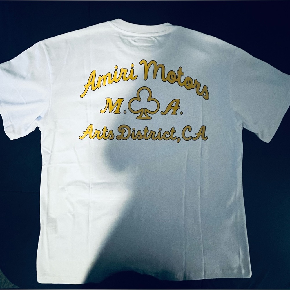 Amiri Short Sleeve White Mens T Shirt AMIRI MOTORS Arts District , CA